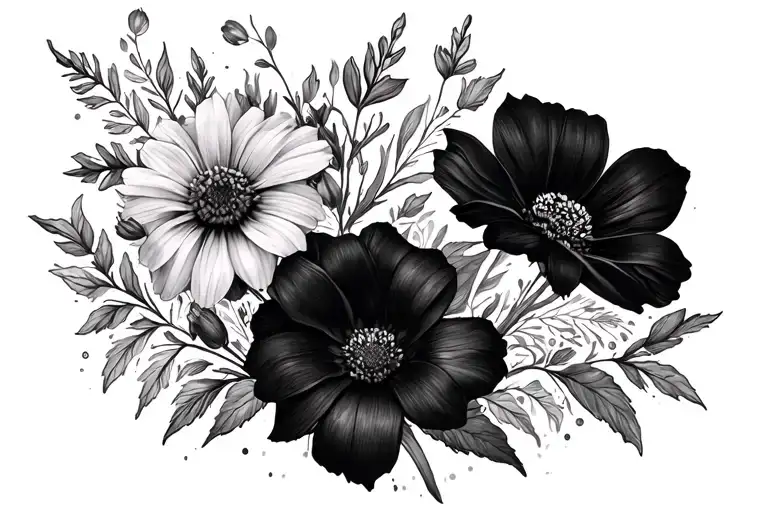 Wildflower Sleeve Black And Gray