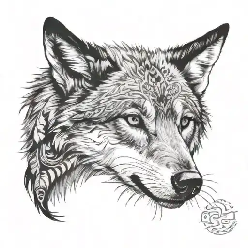 Thoughtful Wolf Under Life