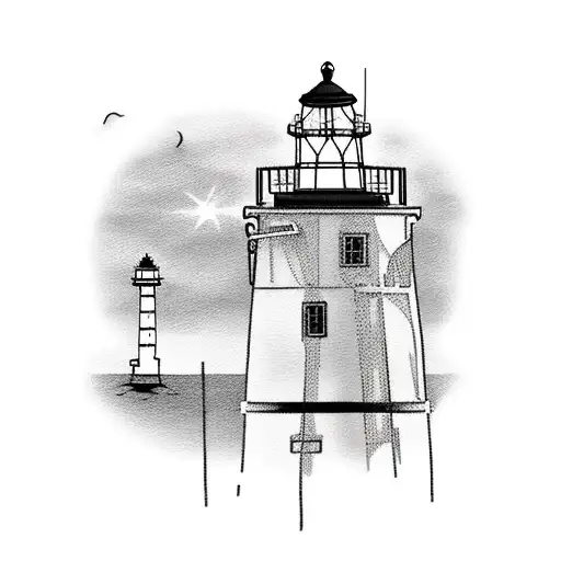 A Futsal Court With A Lighthouse In The Background