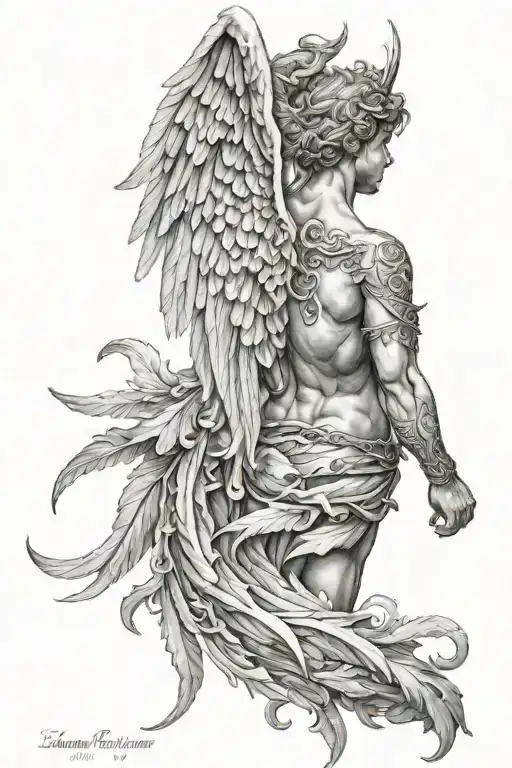 Angel Back Tattoo For Men