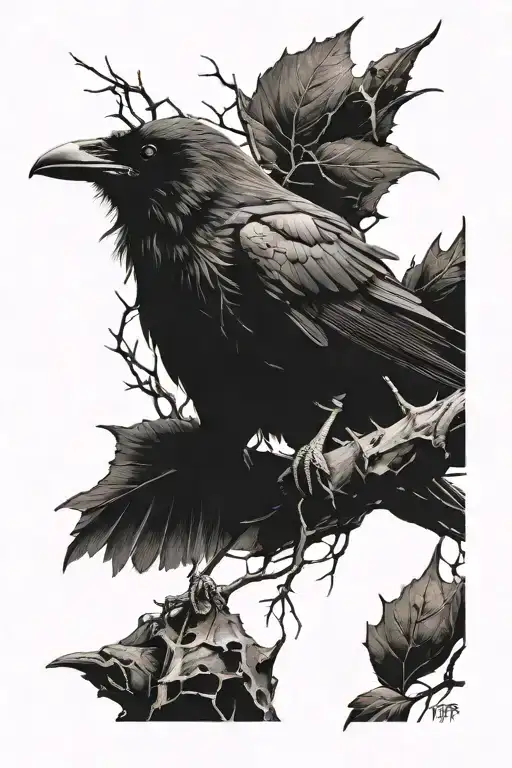 Raven And Thorns Surrounded