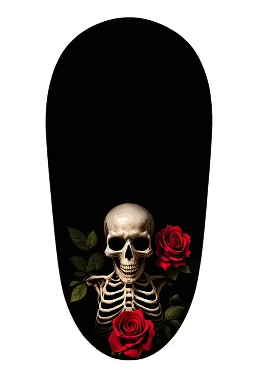 Skeleton Surrounded By Roses