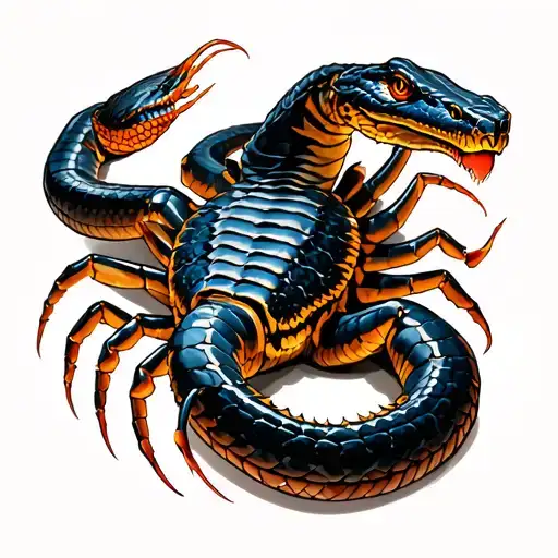 Scorpion Fighting Snake