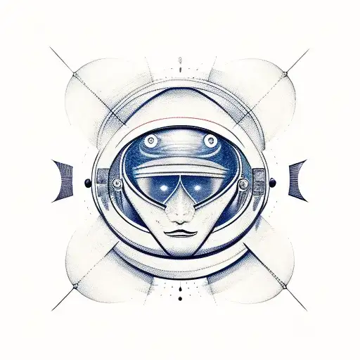 Astronaut With Geometric Shapes