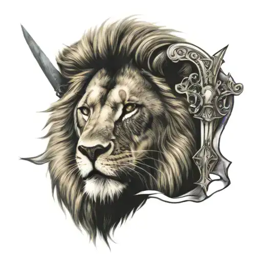 Lion With Sword Piercing