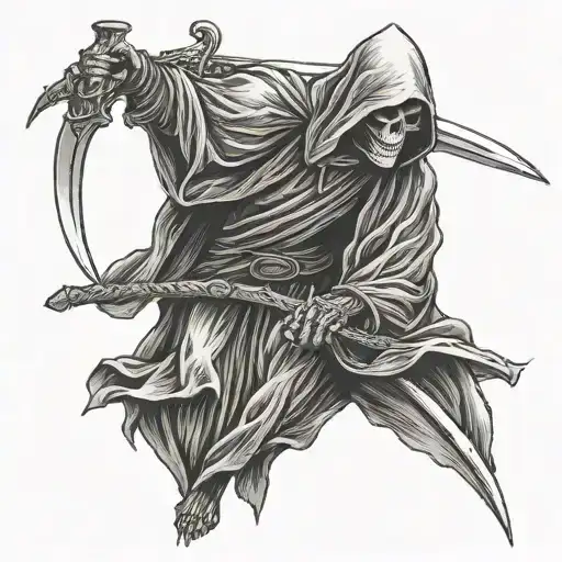 Grim Reaper With Sword Pointed Down