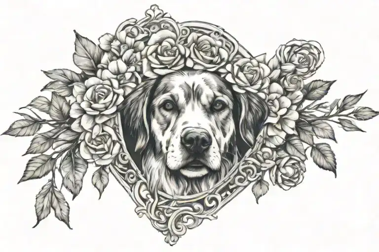 Dog Paw Floral Empress Tarot Card
