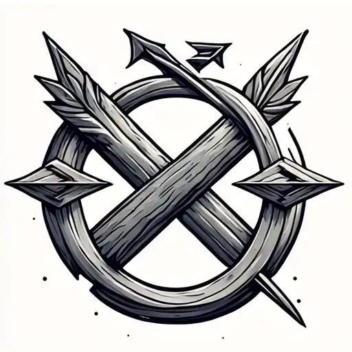 Arrow With Infinite Symbol In Back