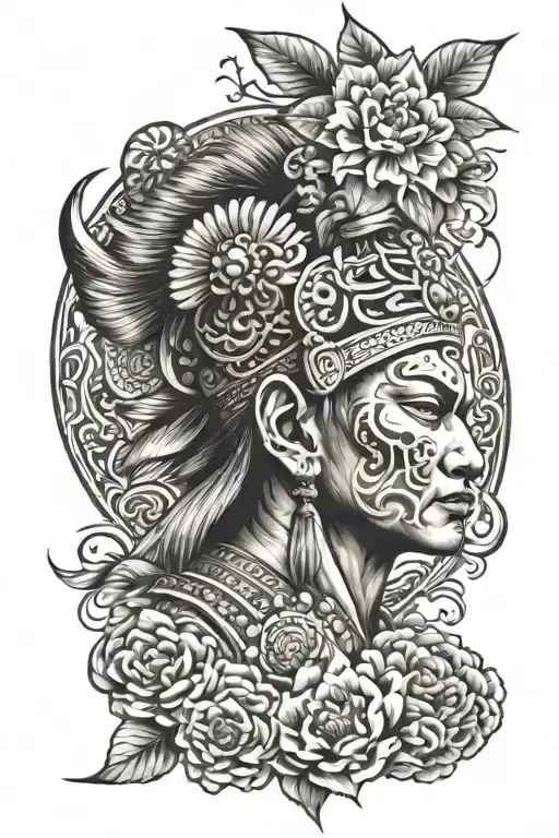 Indian Spiritual Design With Traditional Japanese Style For Full Sleeve
