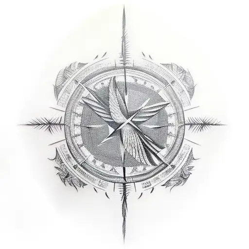 Phoenix Bird And Compass