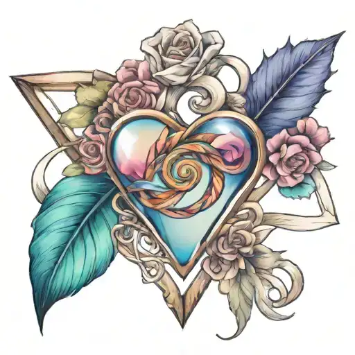 Colorful Infinity Symbol Triangle Blooming Heart Shape