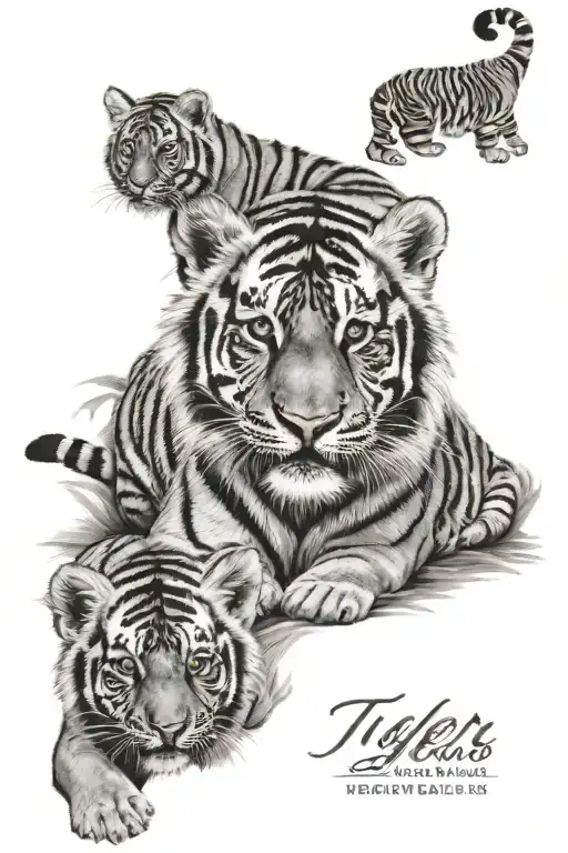 Tiger Cubs Under Tiger With Names Incorporated