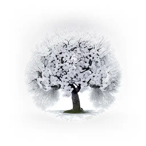 Cherry Tree That Wraps Around A Sword