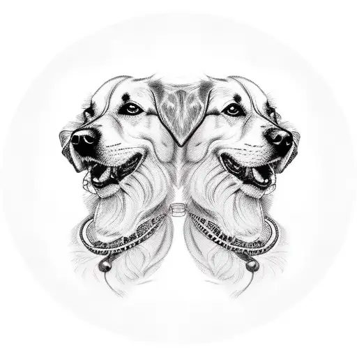 2 Dog Heads Put Together In One