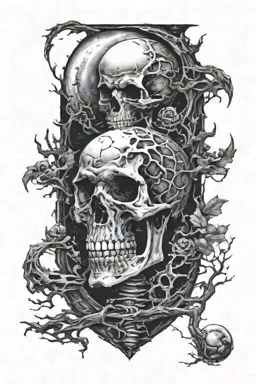 Dark Skeleton Obscure In The Moon