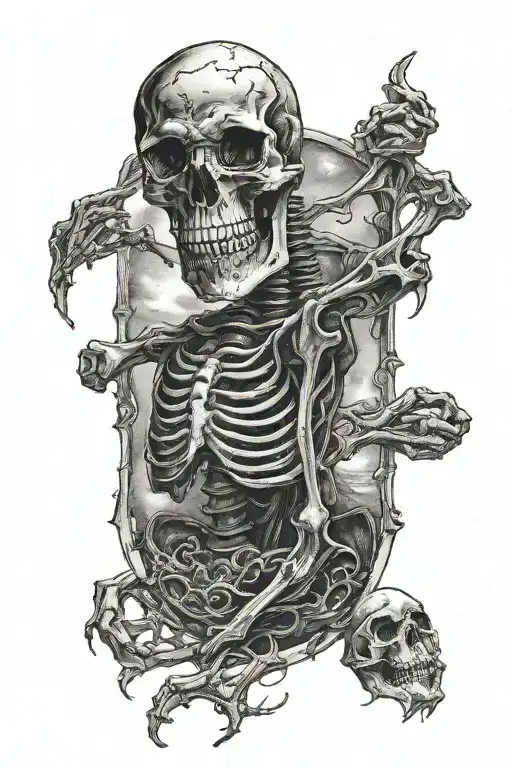 Dark Skeleton Obscure In The Moon