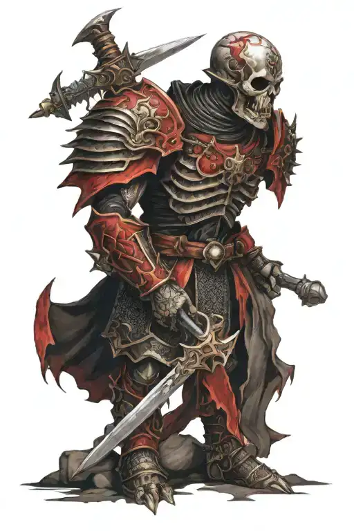 Necromancer Wearing Black And Red Armour