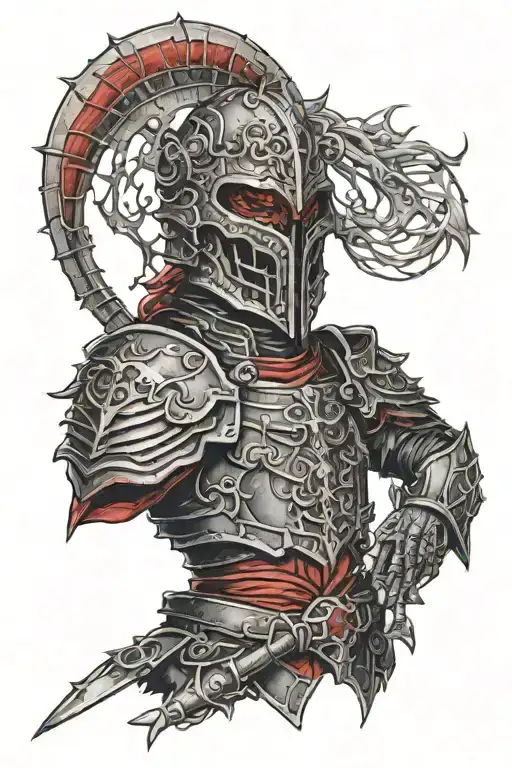 Necromancer Wearing Black And Red Armour