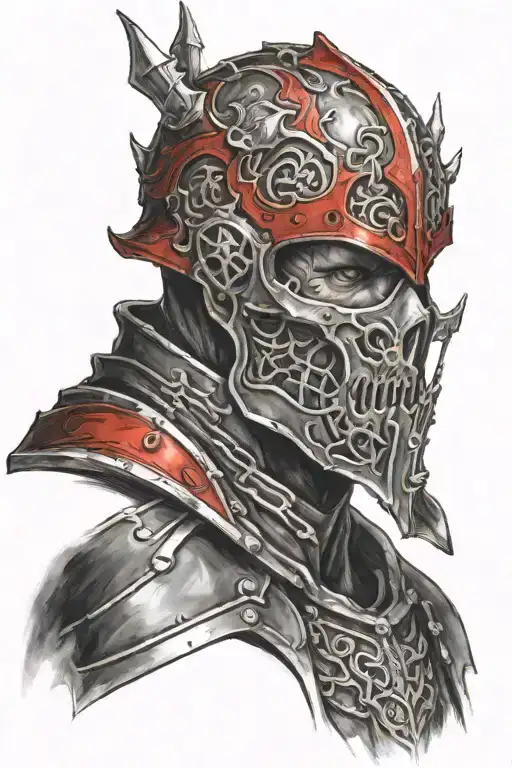 Necromancer Wearing Black And Red Armour