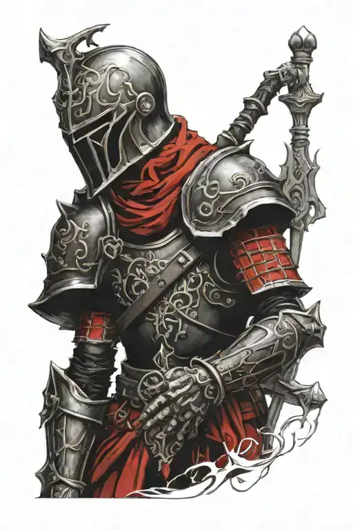 Necromancer Wearing Black And Red Armour