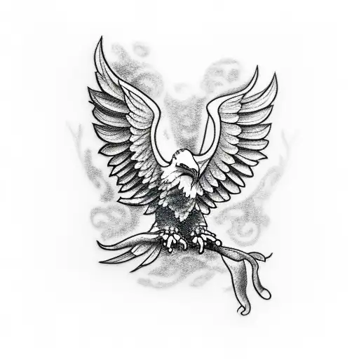 Eagle Sitting On A Beanstalk