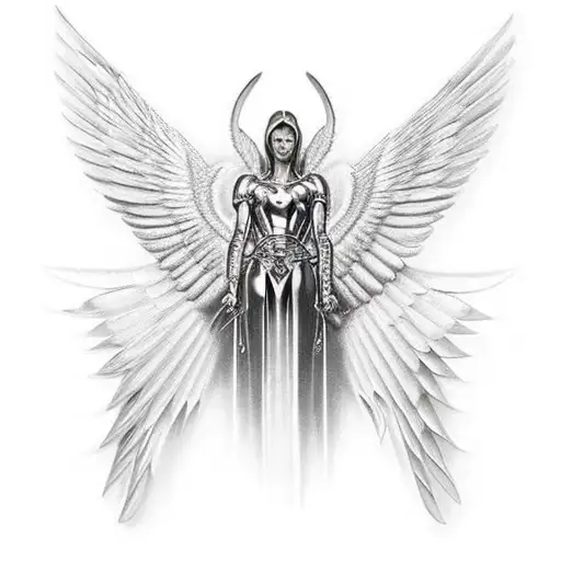 A Realistic Depiction Of Archangel's Metal Wings Without A Background