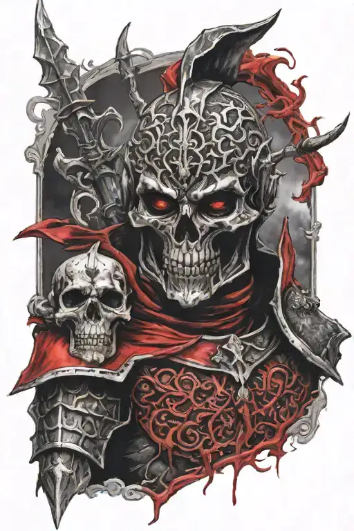 Necromancer With Red And Black Armour
