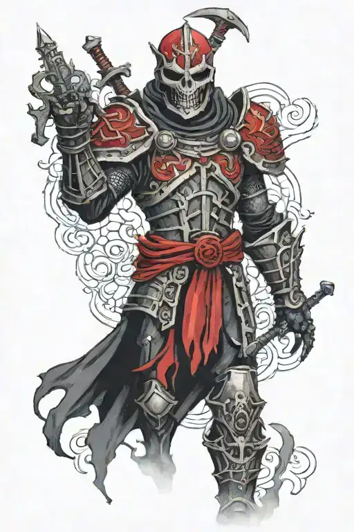 Necromancer With Red And Black Armour
