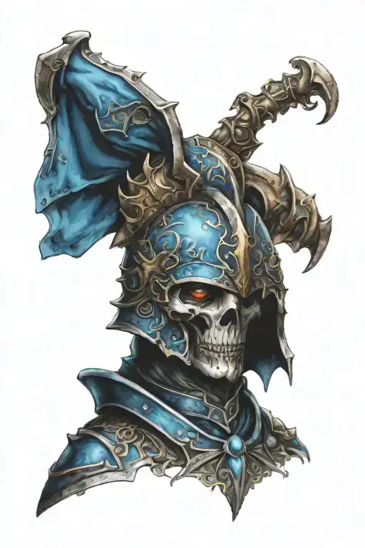 Necromancer With Blue And Black Armour