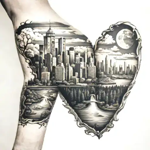 City Skyline Vs Mother Nature Scene
