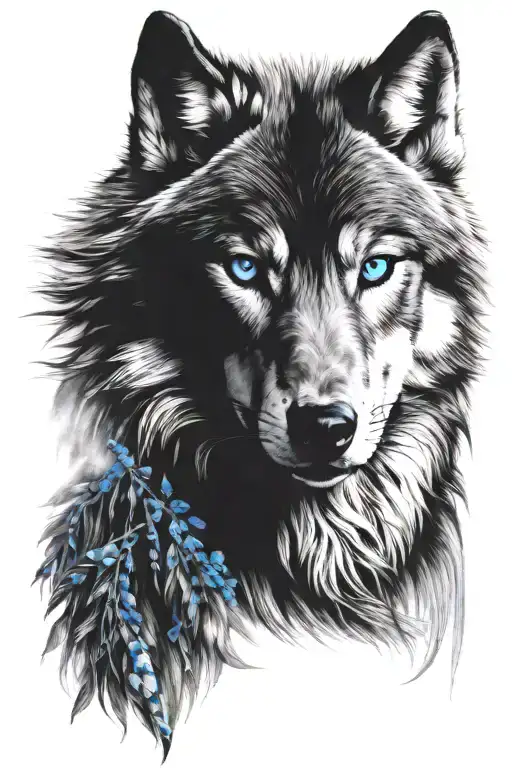 Wolf With Blue Eyes