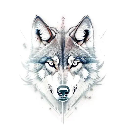 Create A Tattoo Featuring A Wolf In A Sparta-inspired Setting