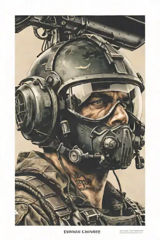 Pilot In The Cockpit Of A Military Fighter Wearing A Helmet