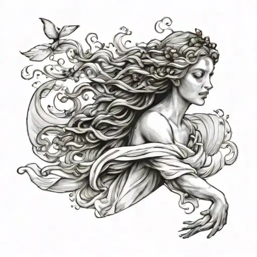 Aphrodite Descending From The Sky