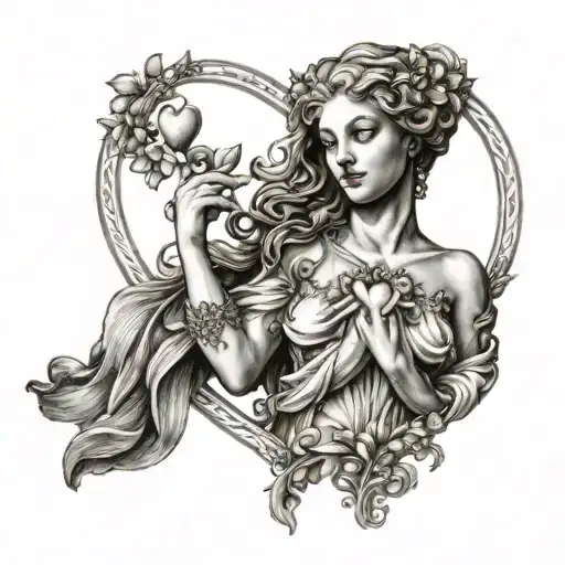 Aphrodite Holding A Heart