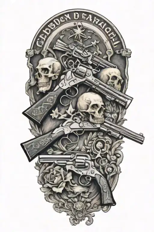 Gadsdan Flag Incorporated With Flintlock Pistols