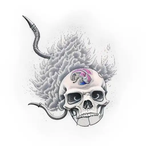 Extra Sleeve Addition To Grim Reaper Surrounded By Smoke