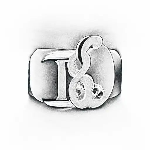 Wedding Band With Letter A