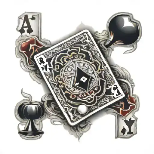 Basketball And Ace Of Diamonds Playing Card