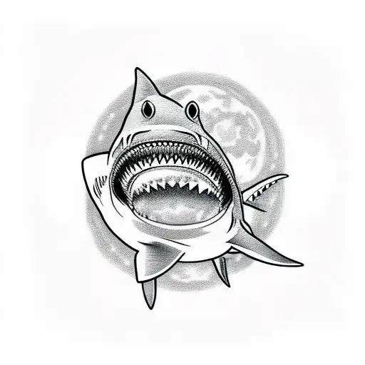 Shark Around A Full Moon