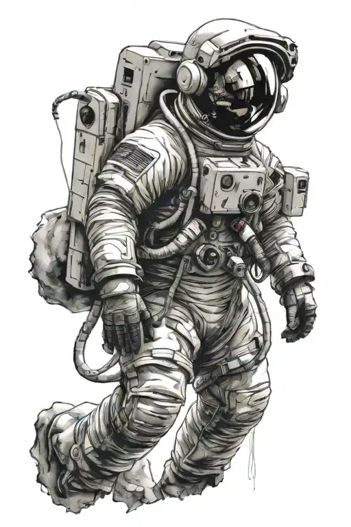 Realistic Astronaut Silhouette