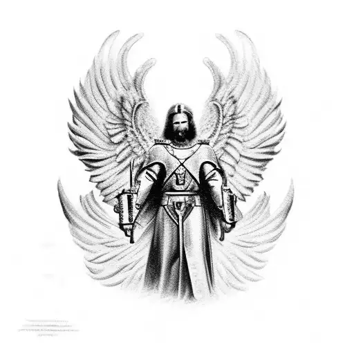 Archangel Michael Fighting Religious Painting