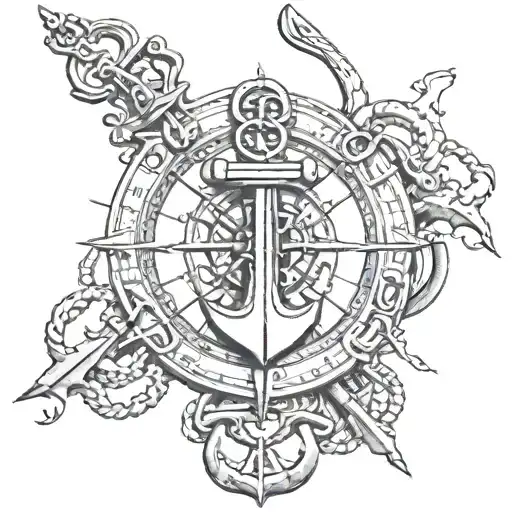 Anchor With Compass