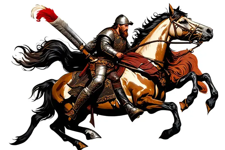 Medieval Warrior Riding A Horse Galloping Lord Of The Rings