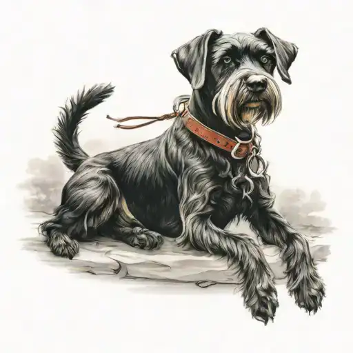 Black Schnauzer Cowgirl Portrait Style