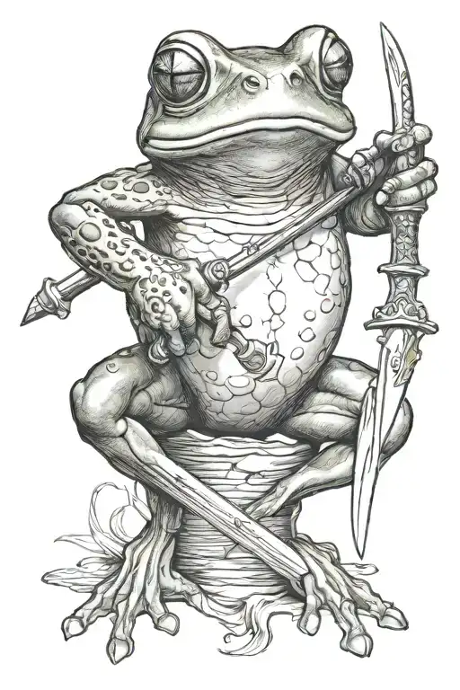 Frog Holding Sword