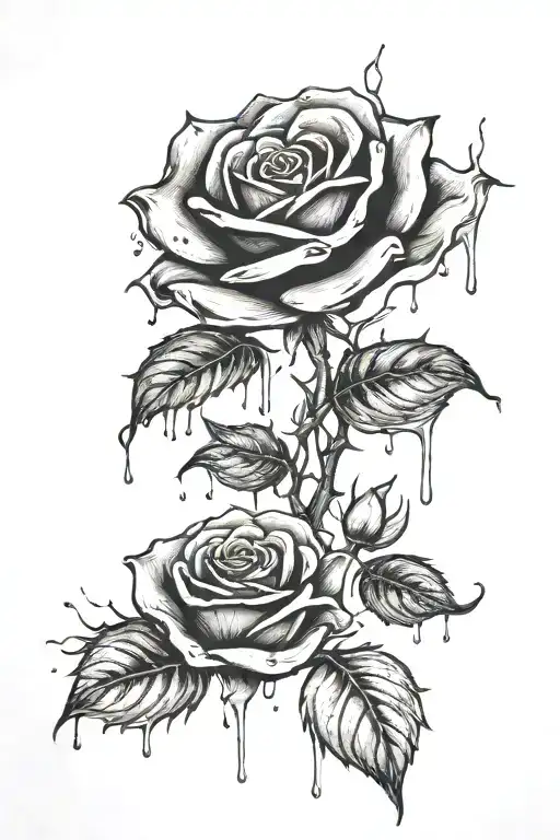 Depression Love Death Black Rose Pedals Falling
