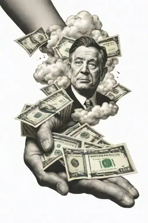 Money In Hand Cloud Filled Sky
