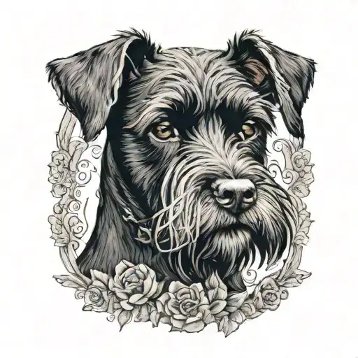 Black Schnauzer Cowgirl Portrait