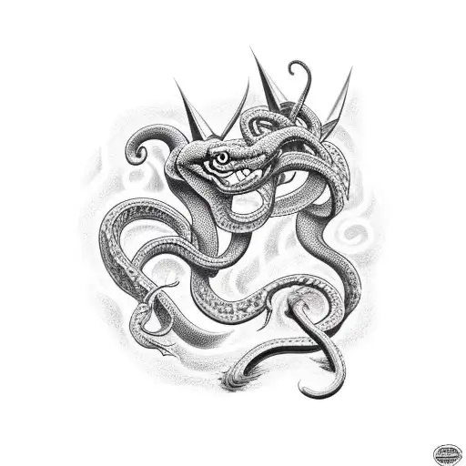 Snake Attacking Devil